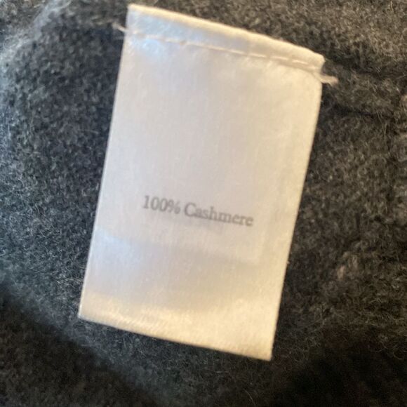 Pure Collection 100% Cashmere Oversized Turtleneck Sweater Side Zip Gray M - Picture 6 of 8